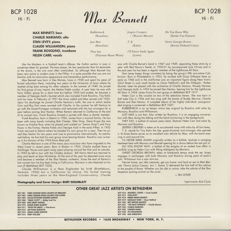 Max Bennett / マックス・ベネット / Max Bennett (BCP 1028)