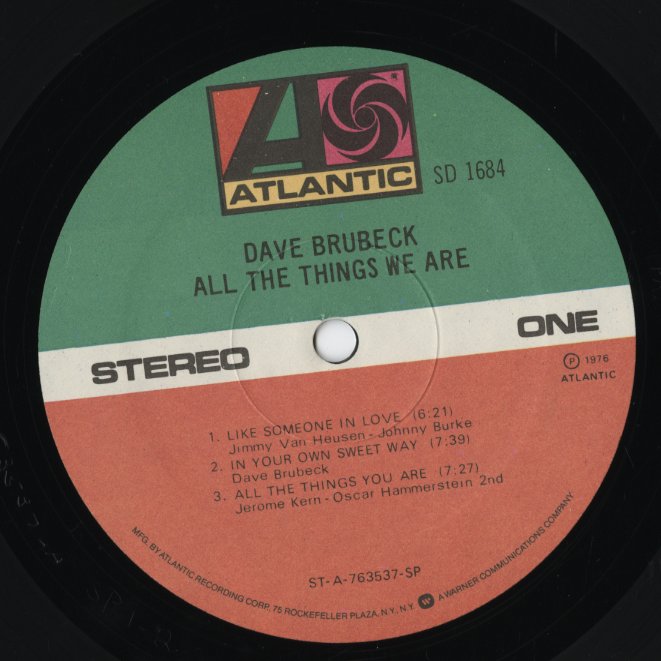 Dave Brubeck / デイヴ・ブルーベック / All The Things We Are (SD 1684)