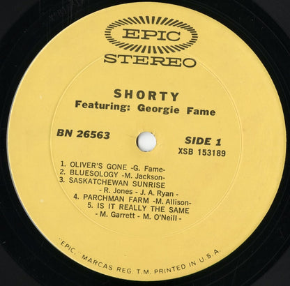 Georgie Fame - Shorty Featuring Georgie Fame (BN 26563) 1970 US Epic｜中古LP