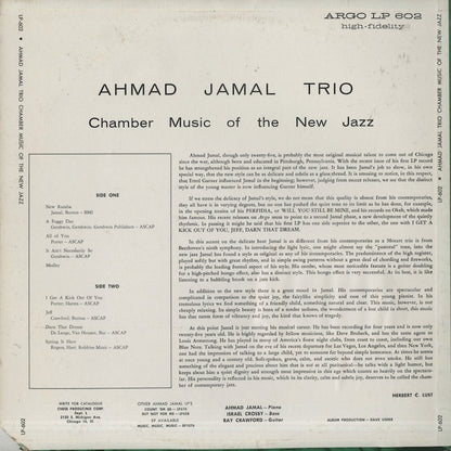 Ahmad Jamal / アーマッド・ジャマル / Chamber Music Of The New Jazz (LPS-602)