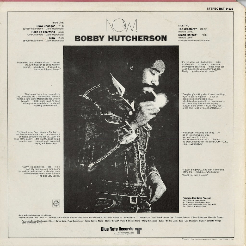 Bobby Hutcherson - Now! (BST-84333) 1973 US Blue Note｜中古LP