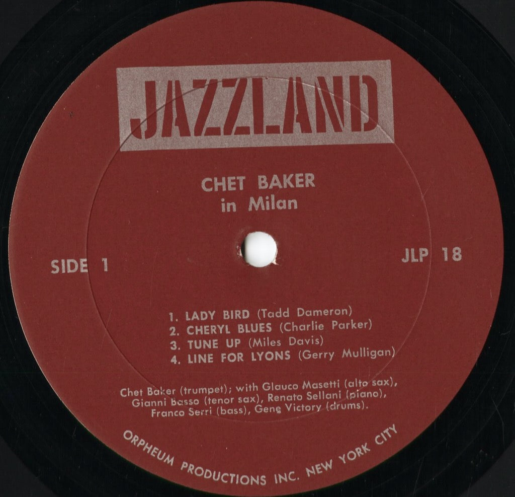Chet Baker - In Milan (JLP-18) 1966 US Jazzland｜中古LP