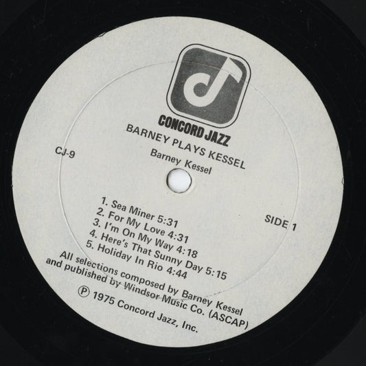 Barney Kessel - Barney Plays Kessel & Friends (CJ-9) LP 1975 US Concord Jazz｜中古LP