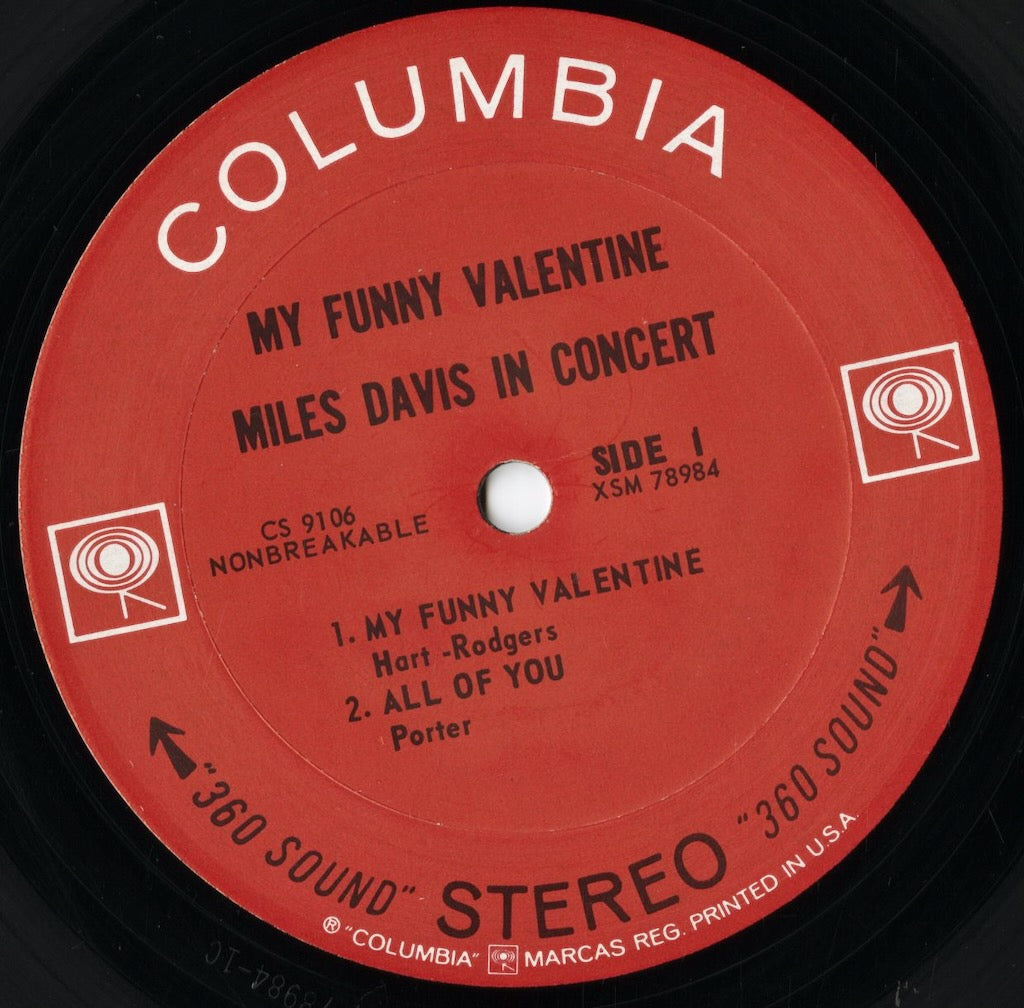 Miles Davis - My Funny Valentine (CS 9106) LP 1965 US Columbia｜中古LP