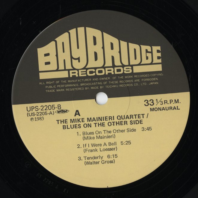 The Mike Mainieri Quartet - Blues On The Other Side (UPS-2205-B) LP 1983 JPN Baybridge｜中古LP