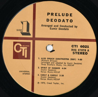 Deodato - Prelude (CTI6021) 1973 US CTI｜中古LP