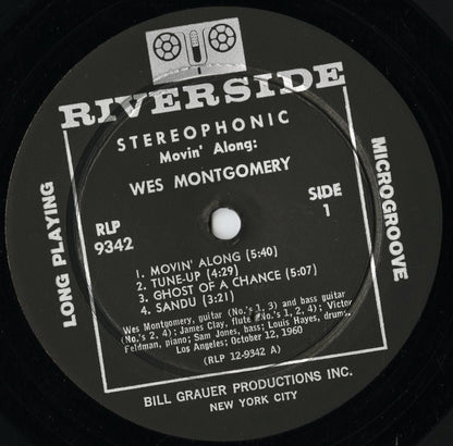 Wes Montgomery - Movin' Along (RLP 9342) 1961 US Riverside｜中古LP
