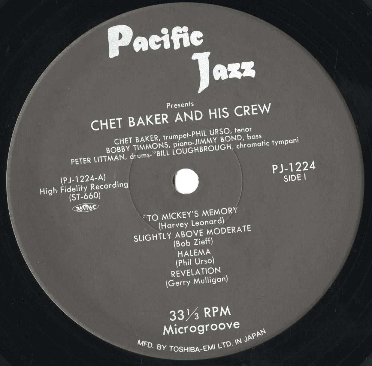 Chet Baker / チェット・ベイカー / Chet Baker & Crew (PJ-1224)