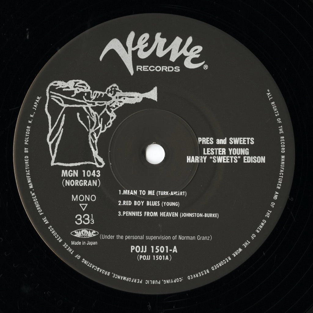 Lester Young - Harry Edison - Pres & Sweets (POJJ-1501) LP 1990 JPN Verve｜中古LP
