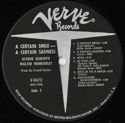 Astrud Gilberto, Walter Wanderley - A Certain Smile A Certain Sadness (V-8673) LP 1966 US Verve｜中古LP