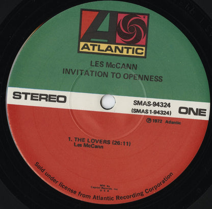 Les McCann - Invitation To Openness (SMAS-94324) LP 1972 US Atlantic｜中古LP