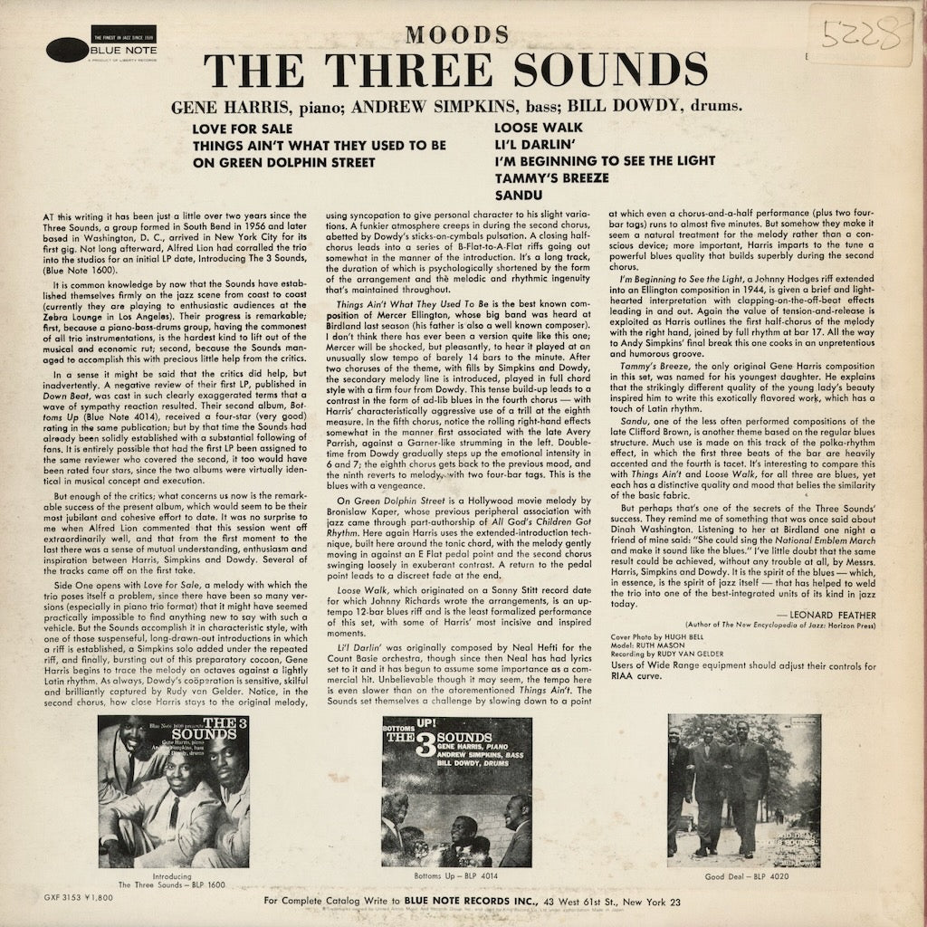 The Three Sounds - Moods (GXF 3153) 1979 JPN Blue Note｜中古LP