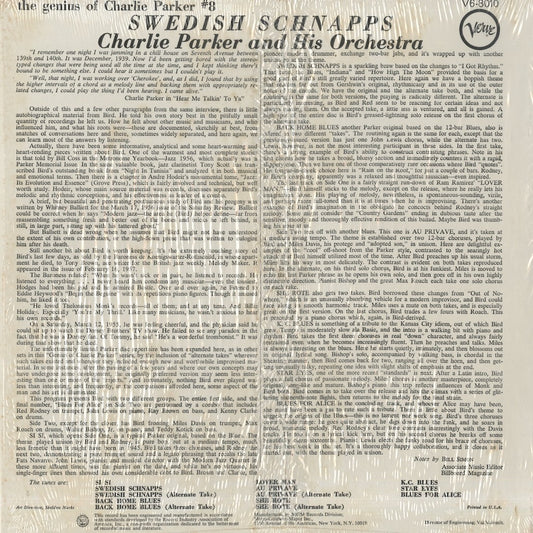 Charlie Parker / チャーリー・パーカー / Swedish Schnapps (V6-8010)