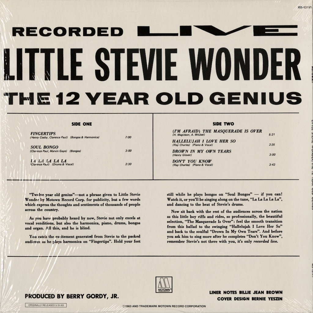 Stevie Wonder / スティーヴィー・ワンダー / 12 Years Old Genius (M5-131V1)