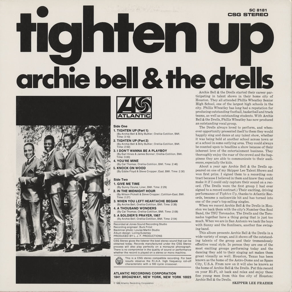 Archie Bell & The Drells - Tighten Up (SD 8181) LP 2010 US Atlantic｜中古LP
