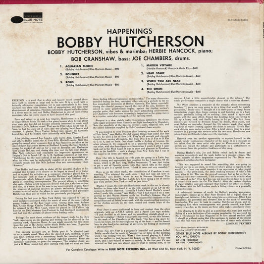 Bobby Hutcherson - Happenings (BST 84231) 1974 US Blue Note｜中古LP