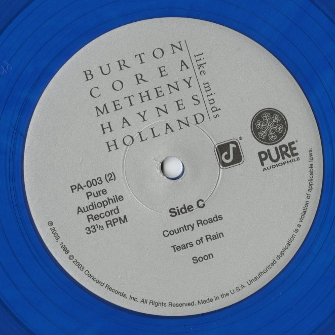 Burton / Corea / Metheny / Haynes / Holland - Like Minds (PA-003) 2LP 180g Blue Vinyl｜中古LP