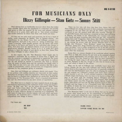 Dizzy Gillespie, Stan Getz etc / ディジー・ガレスピー　スタン・ゲッツ / For Musicians Only (MG V-8198)