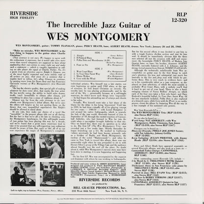 Wes Montgomery - The Incredible Jazz Guitar Of Wes Montgomery (VIJ-104) LP 1984 JPN Riverside｜中古LP