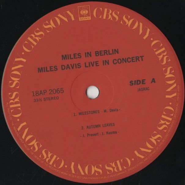 Miles Davis / マイルス・デイヴィス / Miles In Berlin (18AP 2065)