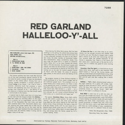 Red Garland / レッド・ガーランド / Halleloo-Y'-All (PRT-7288)