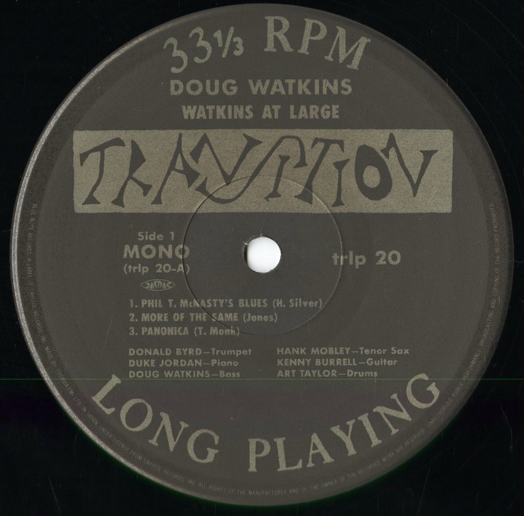 Doug Watkins - Watkins At Large (TRLP 20) 1989 JPN Transition｜中古LP