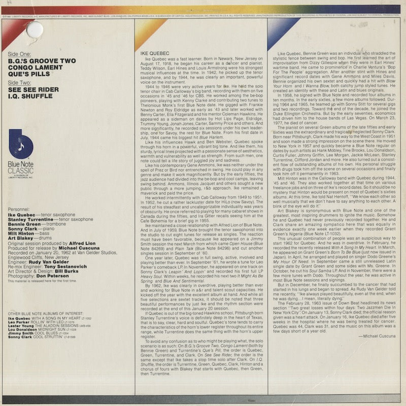Ike Quebec / アイク・ケベック / Congo Lament (LT-1089)