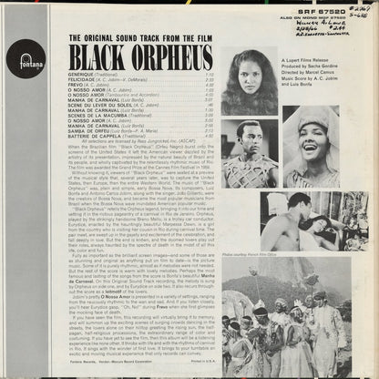 Antonio Carlos Jobim / Luiz Bonfa - The Original Sound Track From The Film Black Orpheus (SRF 67520) 1963 US Fontana｜中古LP