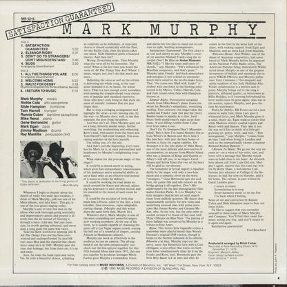 Mark Murphy / マーク・マーフィ / Satisfaction Guaranteed (MR5215)