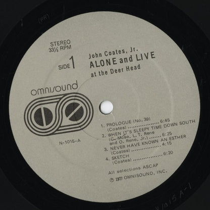John Coates, Jr. - Alone And Live At the Deer Head (N 1015) LP 1977 US Omnisound｜中古LP