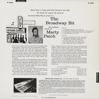 Marty Paich – The Broadway Bit (W 1296) LP 1993 JPN M&M Enterprises | 中古LP