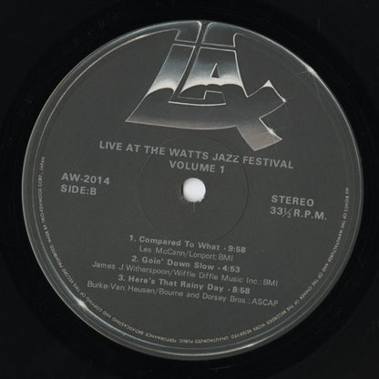 Willie Bobo, Jimmy Witherspoon, Gene Ammons etc... / Live At The Watts Jazz Festival - Volume 1 (AW-2014) LP 1977 JPN LAX｜中古LP