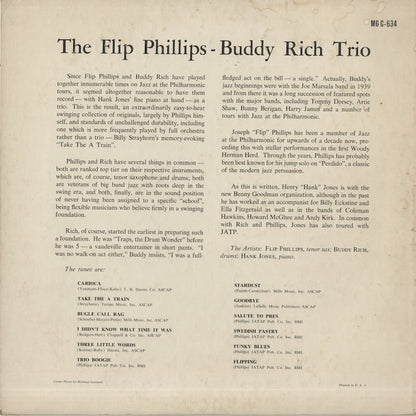 Flip Phillips - Buddy Rich / フリップ・フィリップス　バディ・リッチ / The Flip Phillips-Buddy Rich Trio (MG C-634)