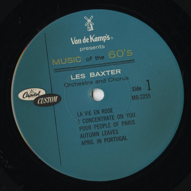 Les Baxter Orchestra And Chorus - Van De Kamp's Presents Music Of The 60's (MB-2255) LP 1962 US Capitol｜中古LP