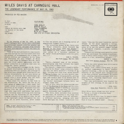 Miles Davis - At Carnegie Hall (CL 1812) 1962 US Columbia｜中古LP