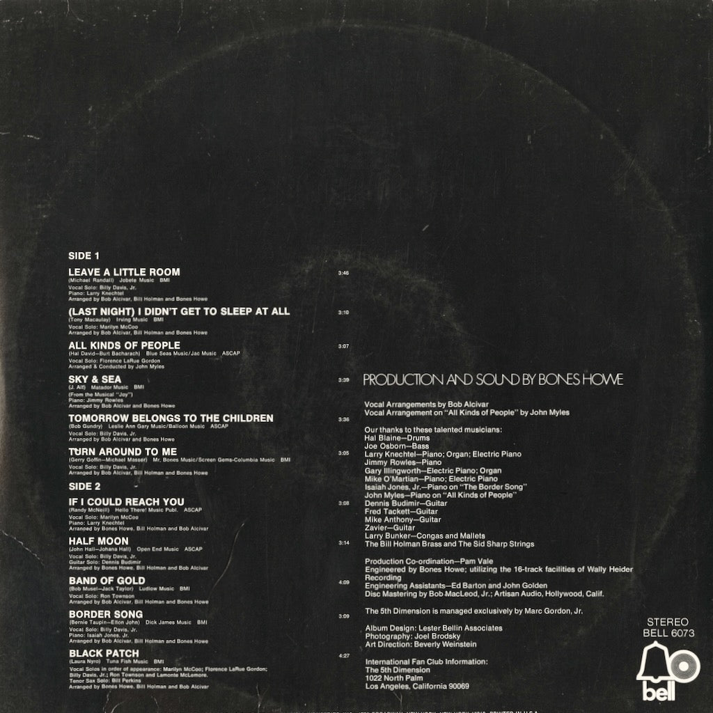 The 5th Dimension - Individually & Collectively (BELL 6073) 1972 US BELL｜中古LP