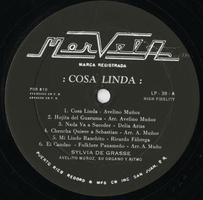 Sylvia De Grasse - Cosa Linda (LP-38) LP 1960s Puerto Rico Marvela
