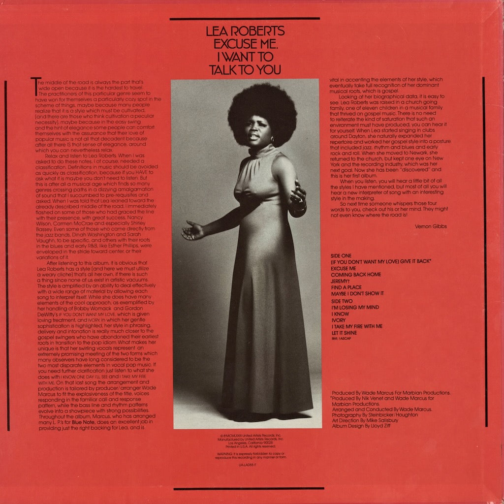 Lea Roberts / レア・ロバーツ / Excuse Me I Want To Talk To You (UA-LA088-F)