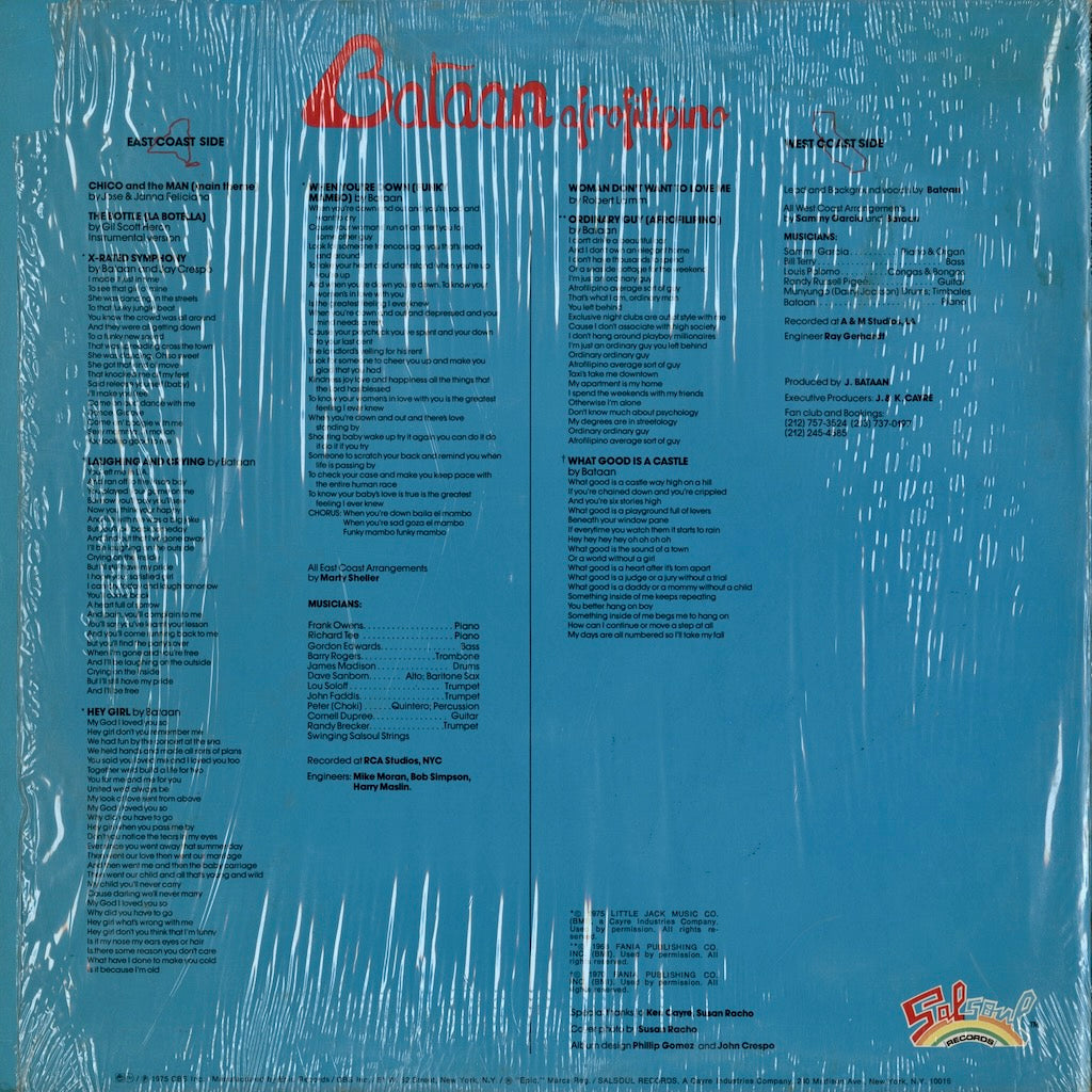 Joe Bataan – Afrofilipino (KE 33471) LP 1975 US Epic オリジナル盤