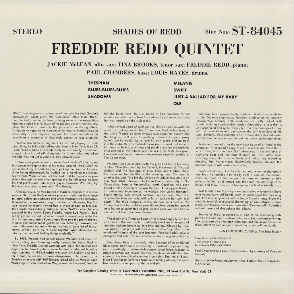 Freddie Redd / フレディ・レッド / Shades Of Redd (BN 4045)