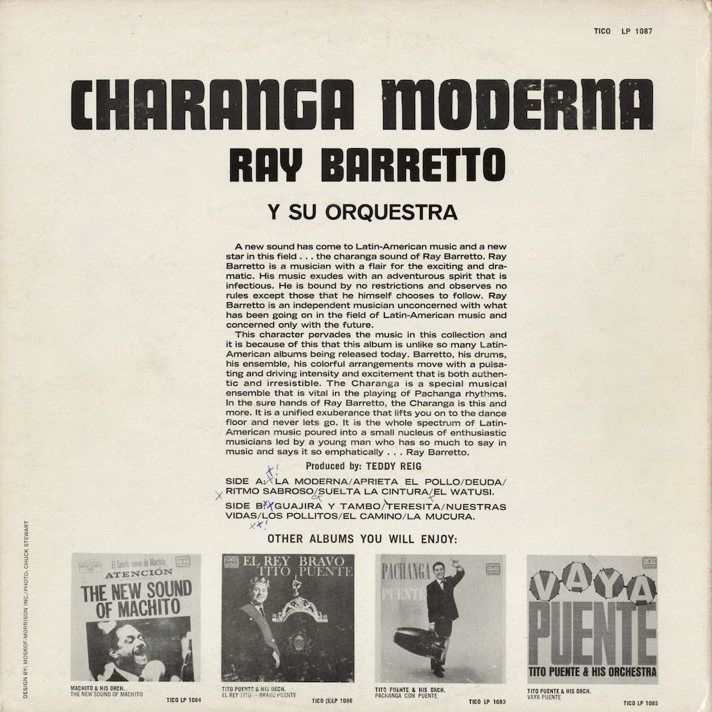Ray Barretto - Charanga Moderna (LP 1087) LP 1962 US Tico｜中古LP
