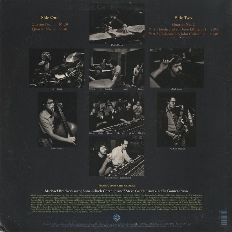 Chick Corea / チック・コリア / Three Quartets (BSK 3552)