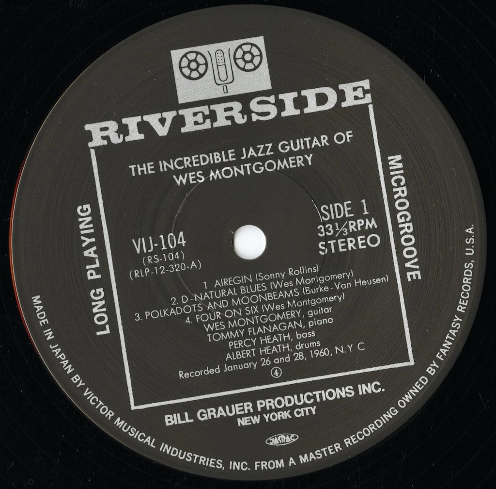 Wes Montgomery - The Incredible Jazz Guitar Of Wes Montgomery (VIJ-104) LP 1984 JPN Riverside｜中古LP