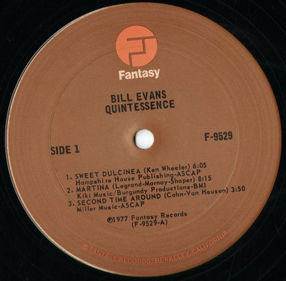 Bill Evans - Quintessence (F-9529) 1977 US Fantasy｜中古LP