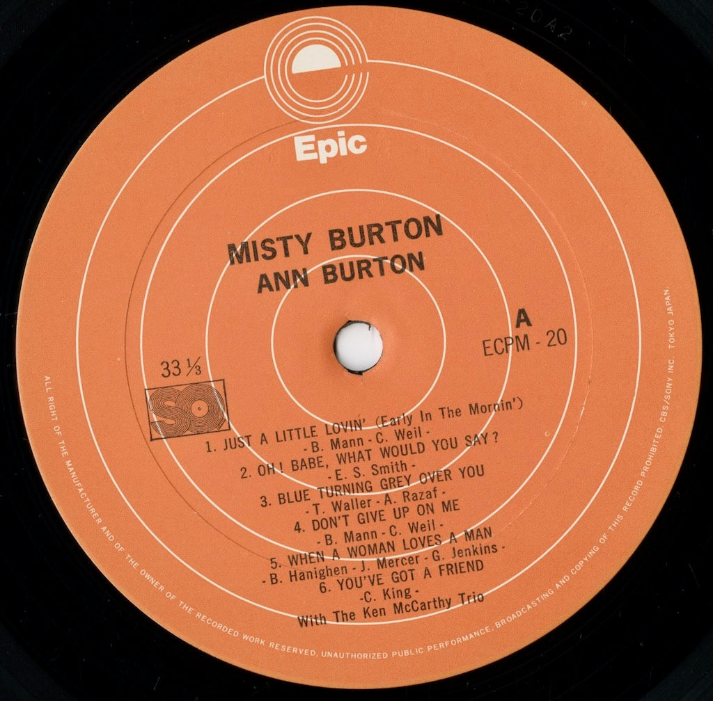 Ann Burton - Misty Burton (ECPM-20) LP 1973 JPN Epic｜中古LP