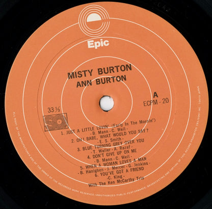 Ann Burton - Misty Burton (ECPM-20) LP 1973 JPN Epic｜中古LP