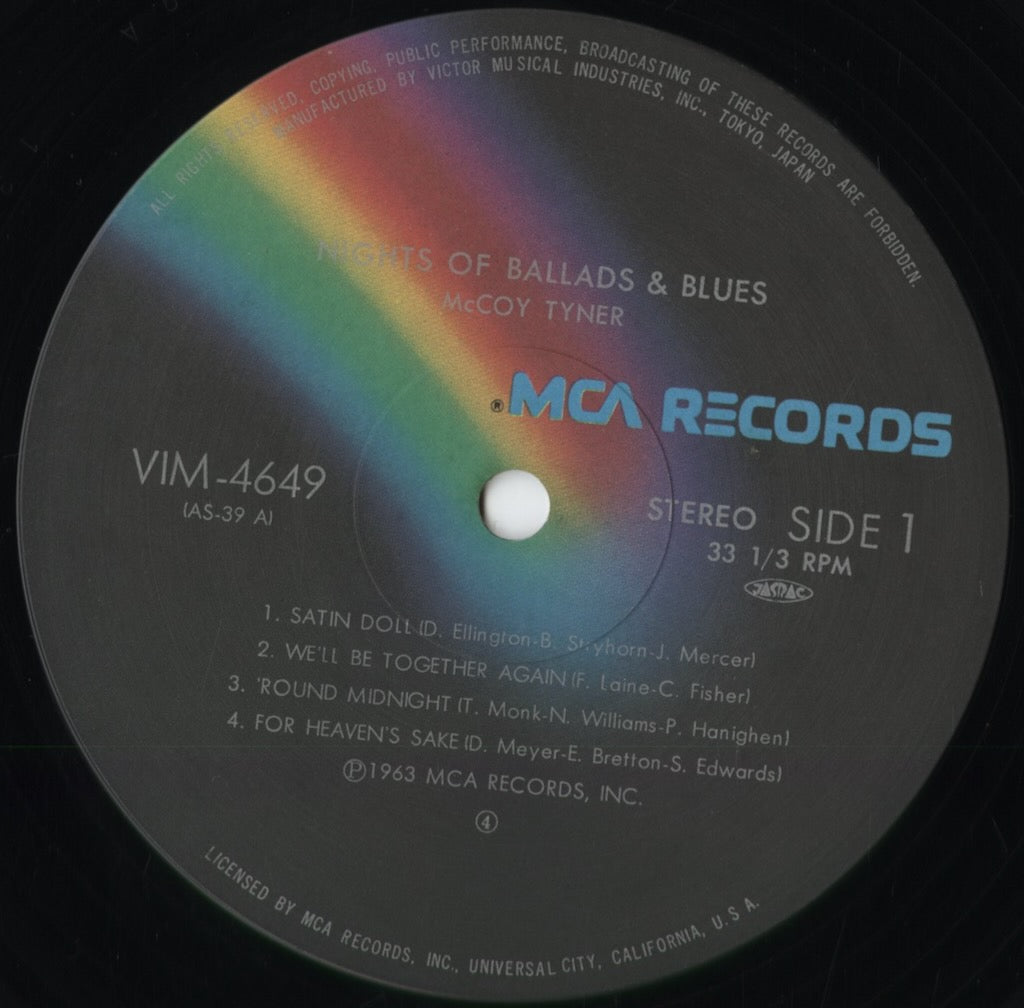 McCoy Tyner - Nights Of Ballads & Blues (VIM-4649) 1982 JPN MCA｜中古LP