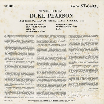 Duke Pearson / デューク・ピアソン / Tender Feelin's (GXK 8146)