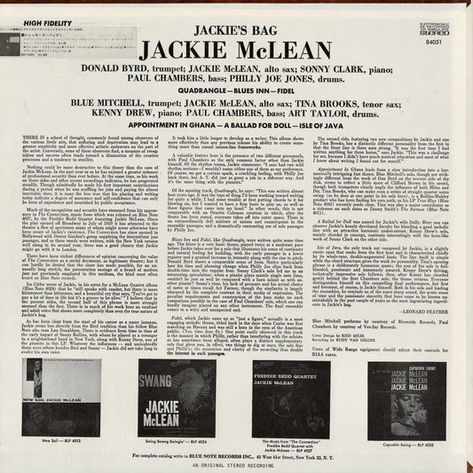 Jackie McLean – Jackie’s Bag (BST 84051) LP 1971 US Blue Note – United Artists｜中古LP