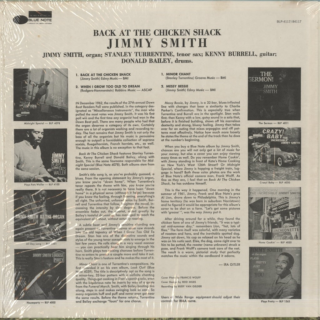 Jimmy Smith – Back At Chicken Shack (BST 84117) LP 1967 US Blue Note｜中古LP